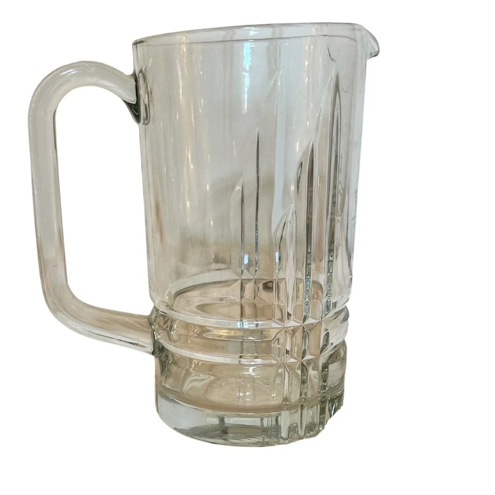 Luminarc Verrerie‎ D' Arques Glass Pitcher w Spout Etched Swan Clear Excellent